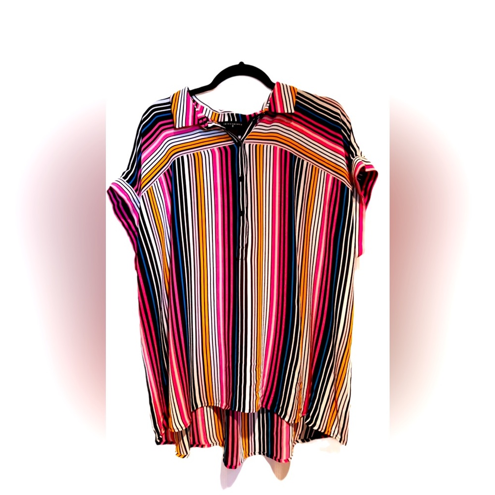 Investments 11 Beautiful Multicolored Striped Blouse Womens Plus 1X